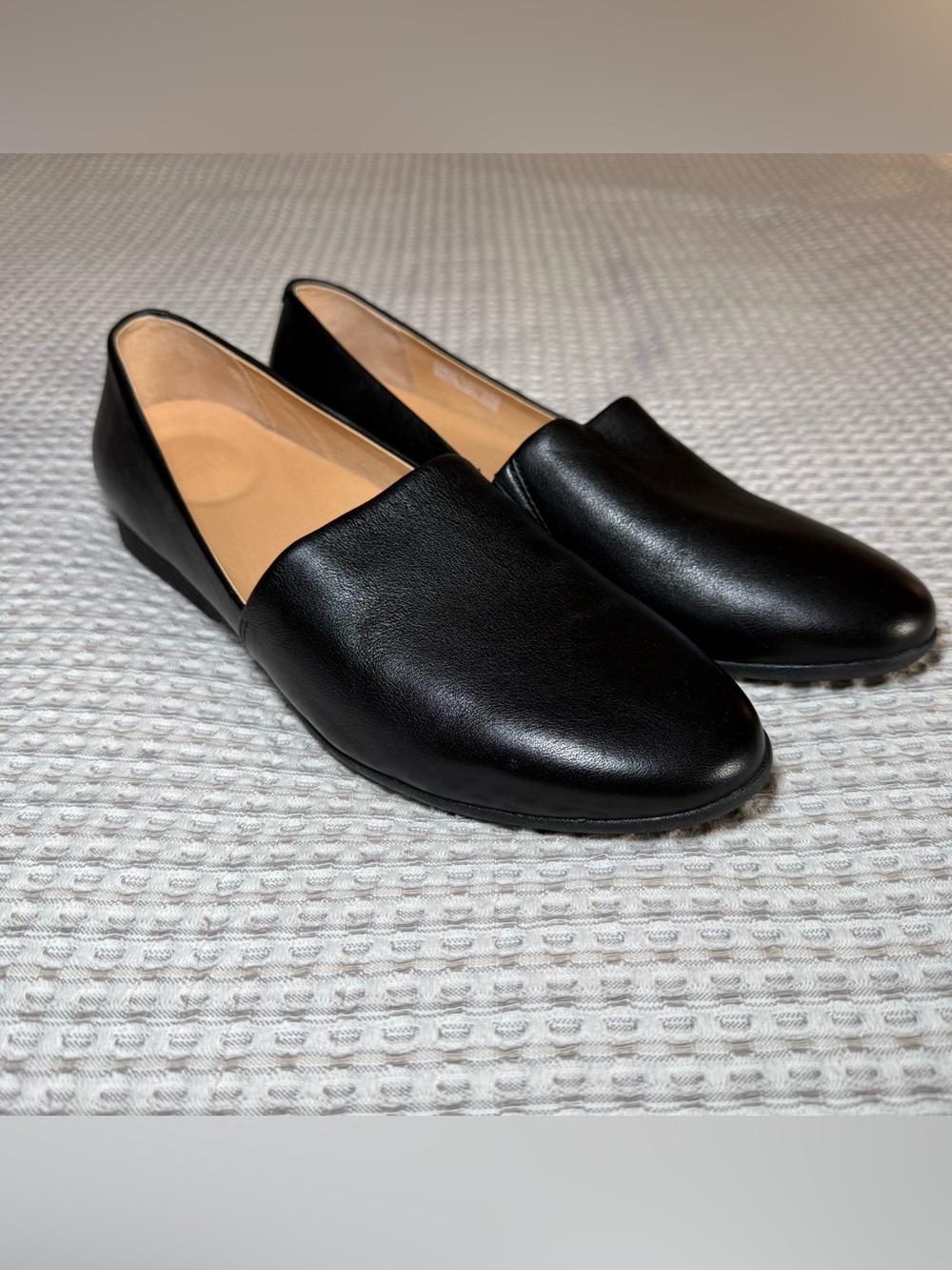 DANSKO Larisa Flats Black Leather Slip-on Shoes Comfort Loafers Size 42W/US 11